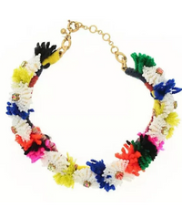 J.Crew Multicoloured Crystal Beaded Pom Pom Necklace