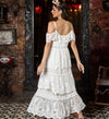 Carrmen Maxi Dress- Boho Snow White, Tulle Batiste