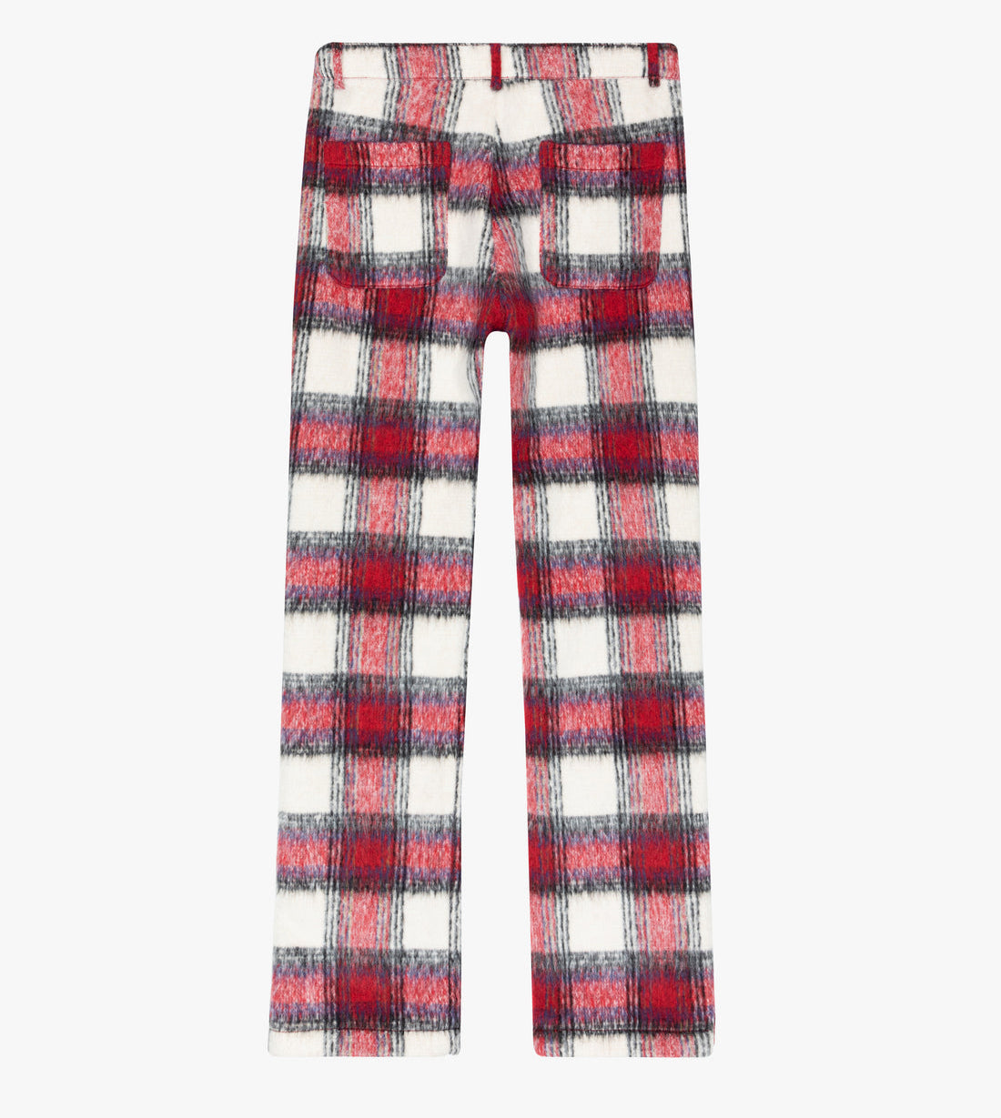 Valabasas Eleganza Rosso Crema Stacked Flare Mohair Gingham Pants