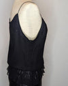 Wish Black Crepe Silk & Sequin Cami Sleeveless Top