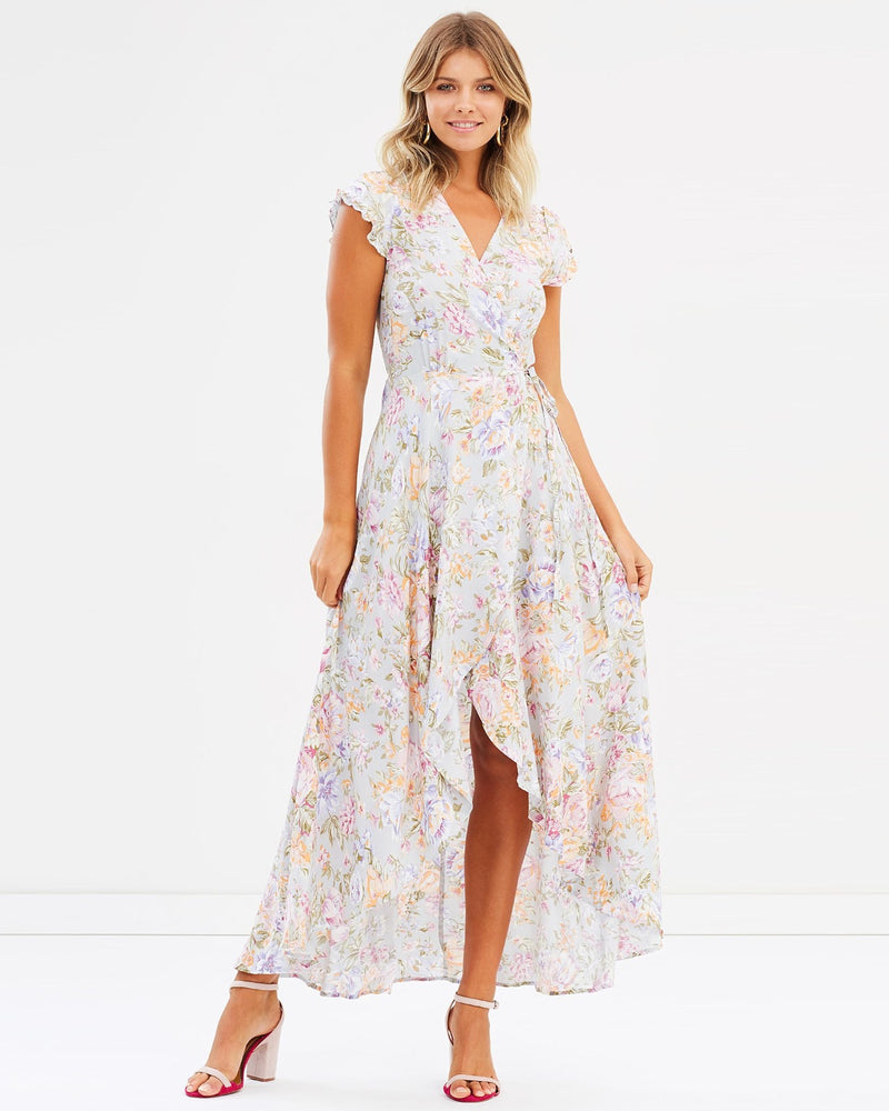 Auguste The Label Floral Wrap Hi-Lo Maxi Boho Dress Romance