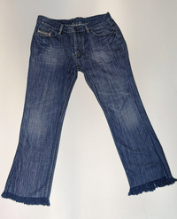 Diesel Industry Fit & Flare Frayed Hem Jeans