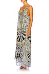 Camilla Silk Multi Layer V Neck Long Dress