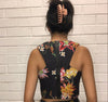 Shakuhachi Painted Print Floral Crop Top