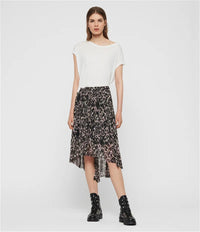 AllSaints Animal Print Asymmetric Skirt