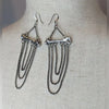 Low Luv By Erin Wasson Silver Boho Bone & Chain Earrings