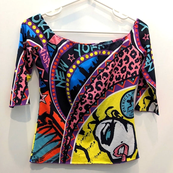 Patricia Field Pop Art 90s Off-Shoulder Top