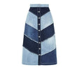 Sass & Bide Denim Patchwork A Line A-Line Midi Skirt