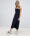 ASOS Black Denim Pinafore Dress