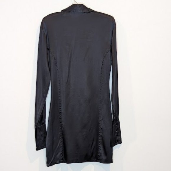 Wayne Cooper Silk Black Longsleeve Dress