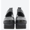 Trippen 'HAPPY BLANK' Black Leather & Rubber Flatform Court Shoes