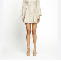 Alice McCall Lost Together Linen Bell Flared Sleeves Mini Dress