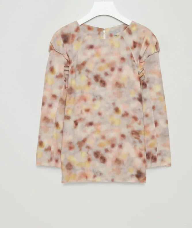 Cos Printed Blouse With Gathered Detail