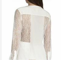 BCBG Maxazria Sheer Cream Silk Lace Blouse / Shirt