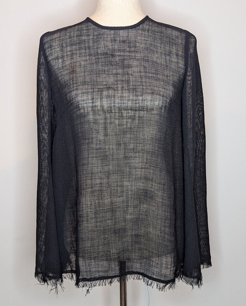 Camilla and Marc C&M Black Frayed Long Sleeve Top