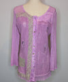 Elisa Cavaletti Club Pink Lilac Embellished Longsleeve Knit Top