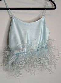 Michael Lo Sordo Feather Silk Camisole Top