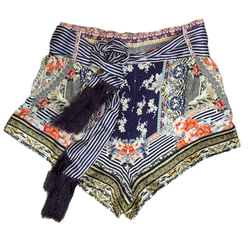 Camilla The Lonely Wild High Waisted Silk Shorts w Belt