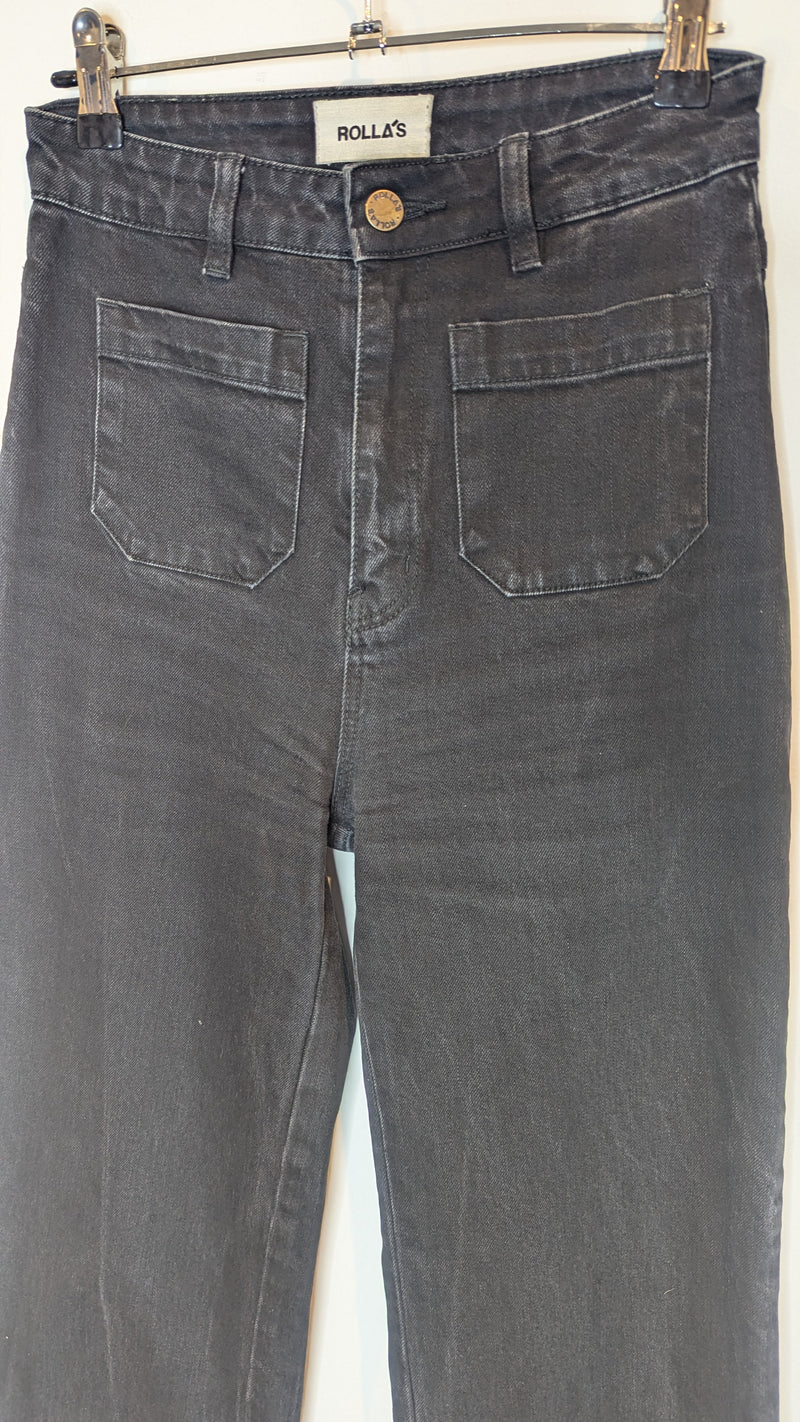 Rollas Black Wash Flare Jean