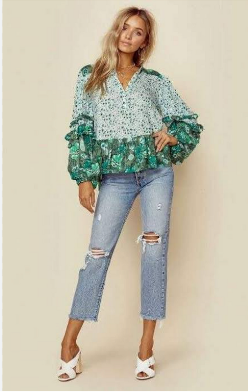 Spell & the Gypsy Collective Green Boho Winona Blouse