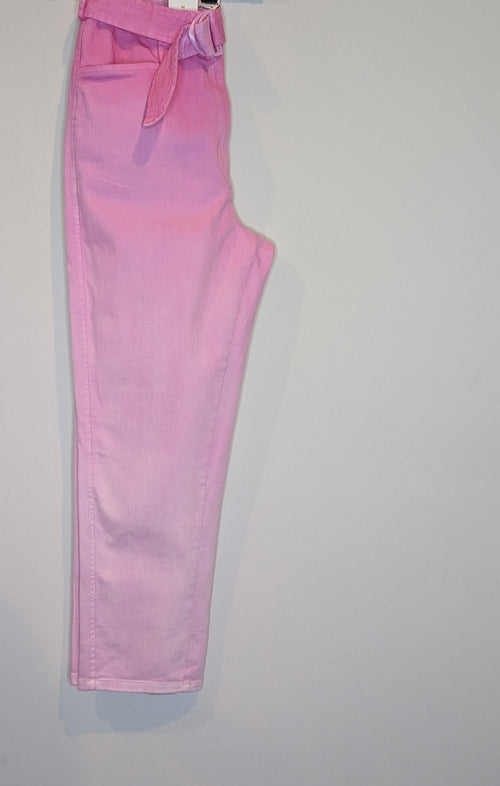 Sheike Dip Dyed Pink Belted Jeans