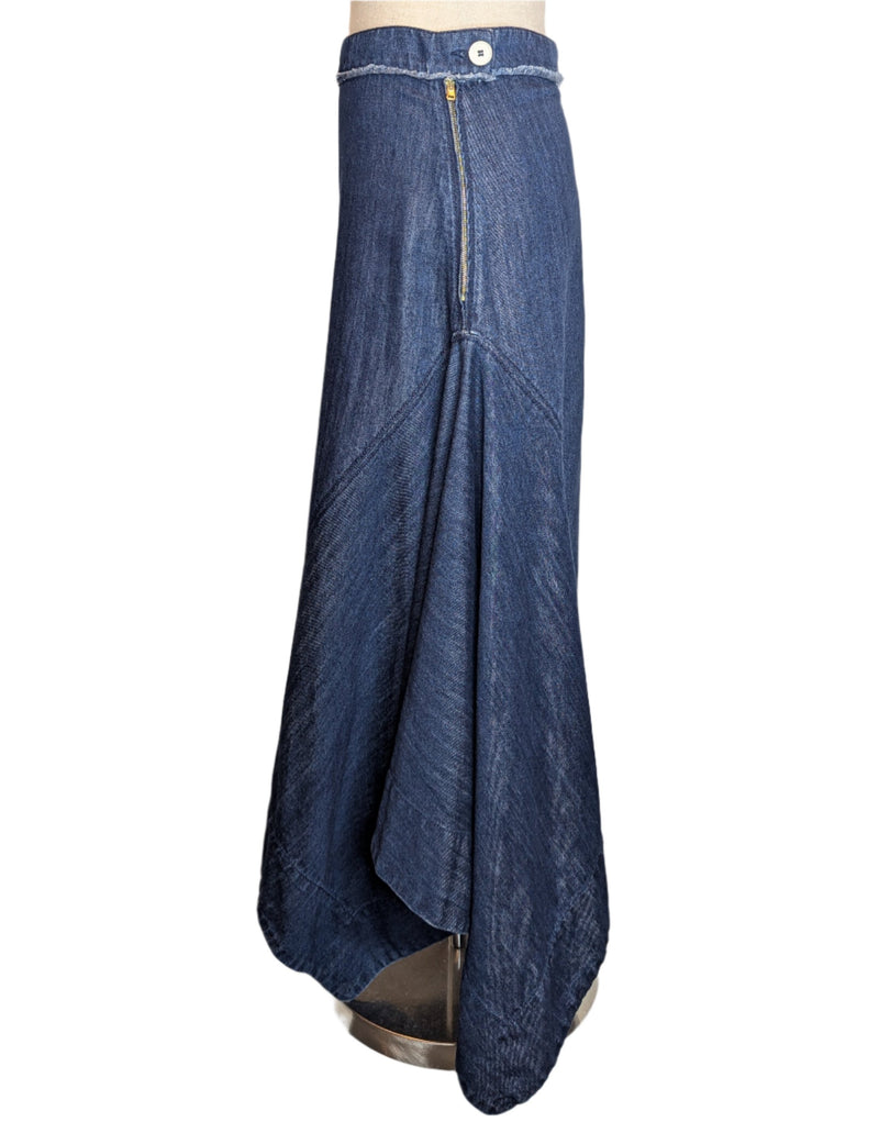 MARNI Denim Long Asymmetric Maxi Skirt