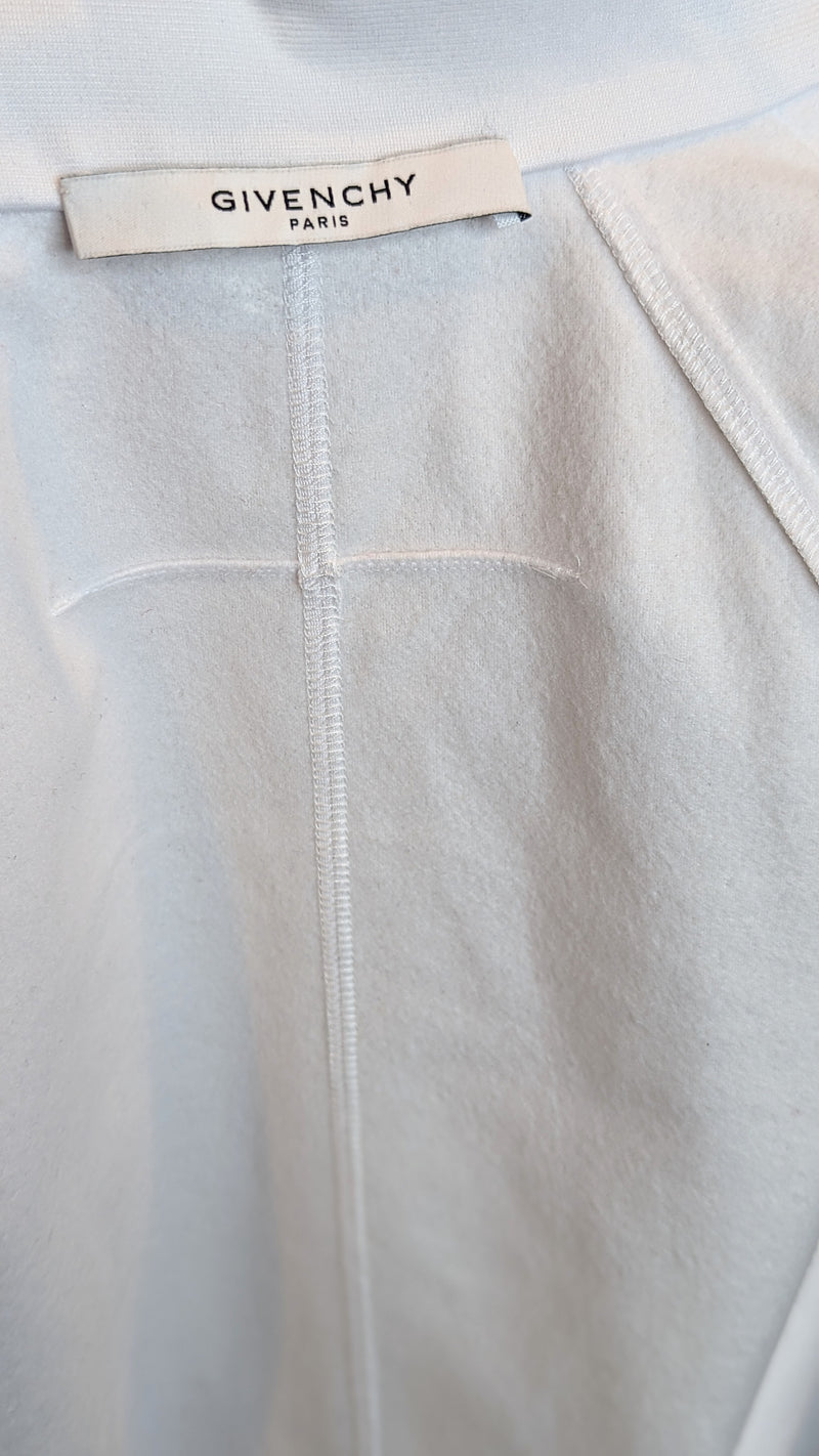 Givenchy White Silver Long Sleeve Technical Jersey Tracksuit Jacket