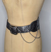 Marnie Skillings Wide Silver Metallic Leather Chain Belt