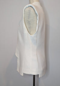 White Suede Sleeveless Padded Vest