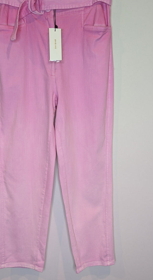 Sheike Dip Dyed Pink Belted Jeans