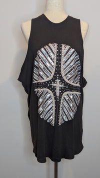 Sass & Bide Sequin & Beaded Geometric Print Top