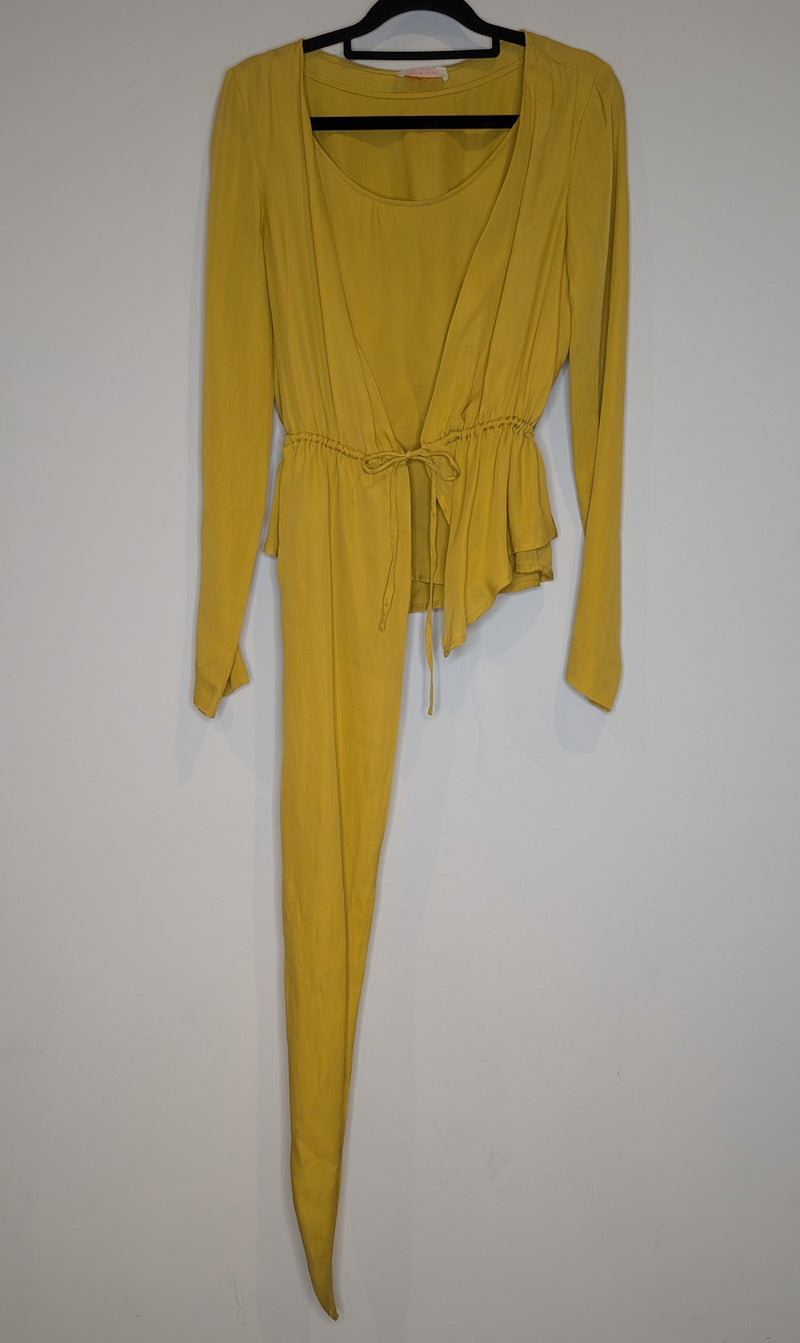 Sass & Bide Mustard Asymetric Long Sleeve Wrap Shirt