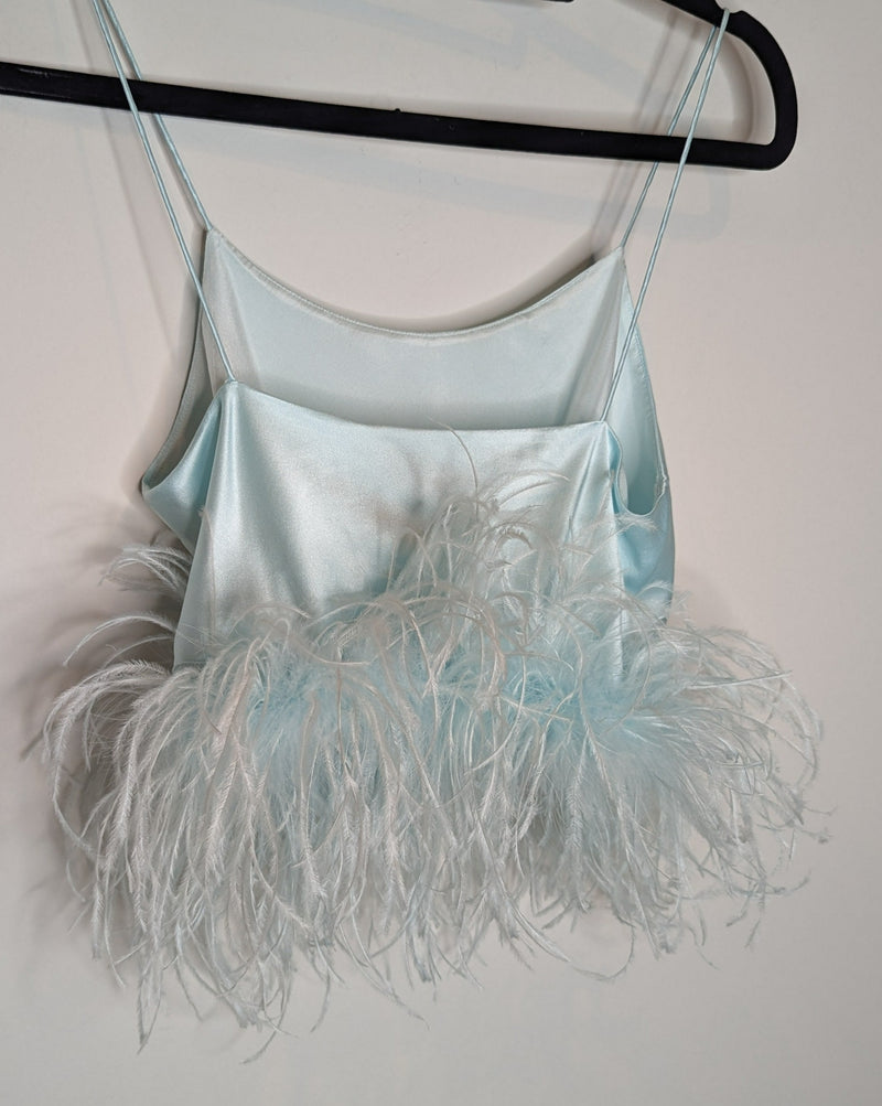 Michael Lo Sordo Feather Silk Camisole Top