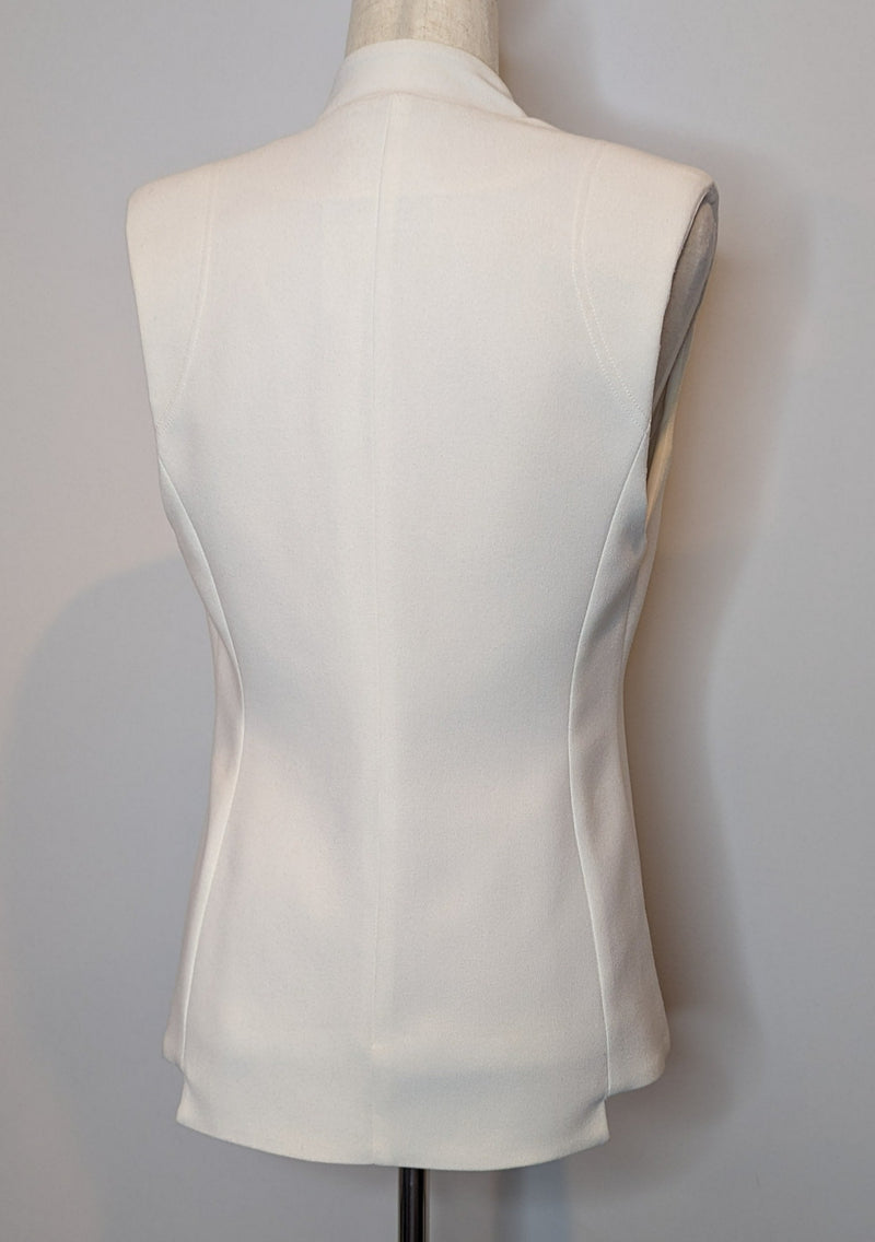 White Suede Sleeveless Padded Vest