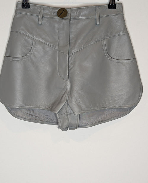 Lover Grey Leather High Waisted Booty Shorts