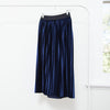 Hello Parry Blue Velvet Pleated Skirt