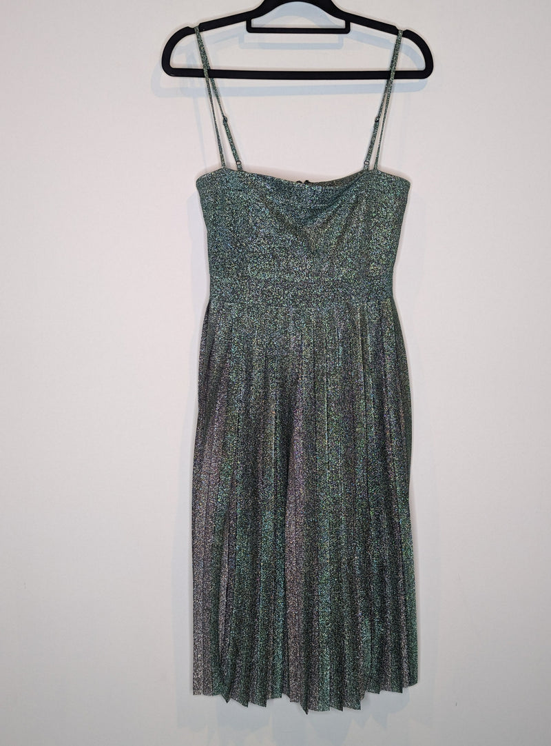 Misha Collection Mint Green Metallic Midi Dress