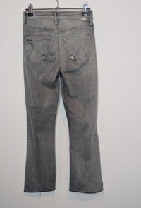 Mother Light Grey Best Left in The ShadowsCrop Step Fray Denim Jeans