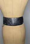 Marnie Skillings Wide Silver Metallic Leather Chain Belt