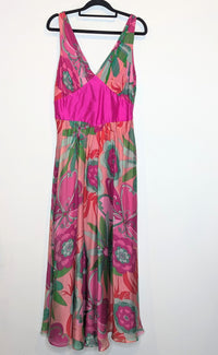 George Silk Multicolour Maxi Dress Gown