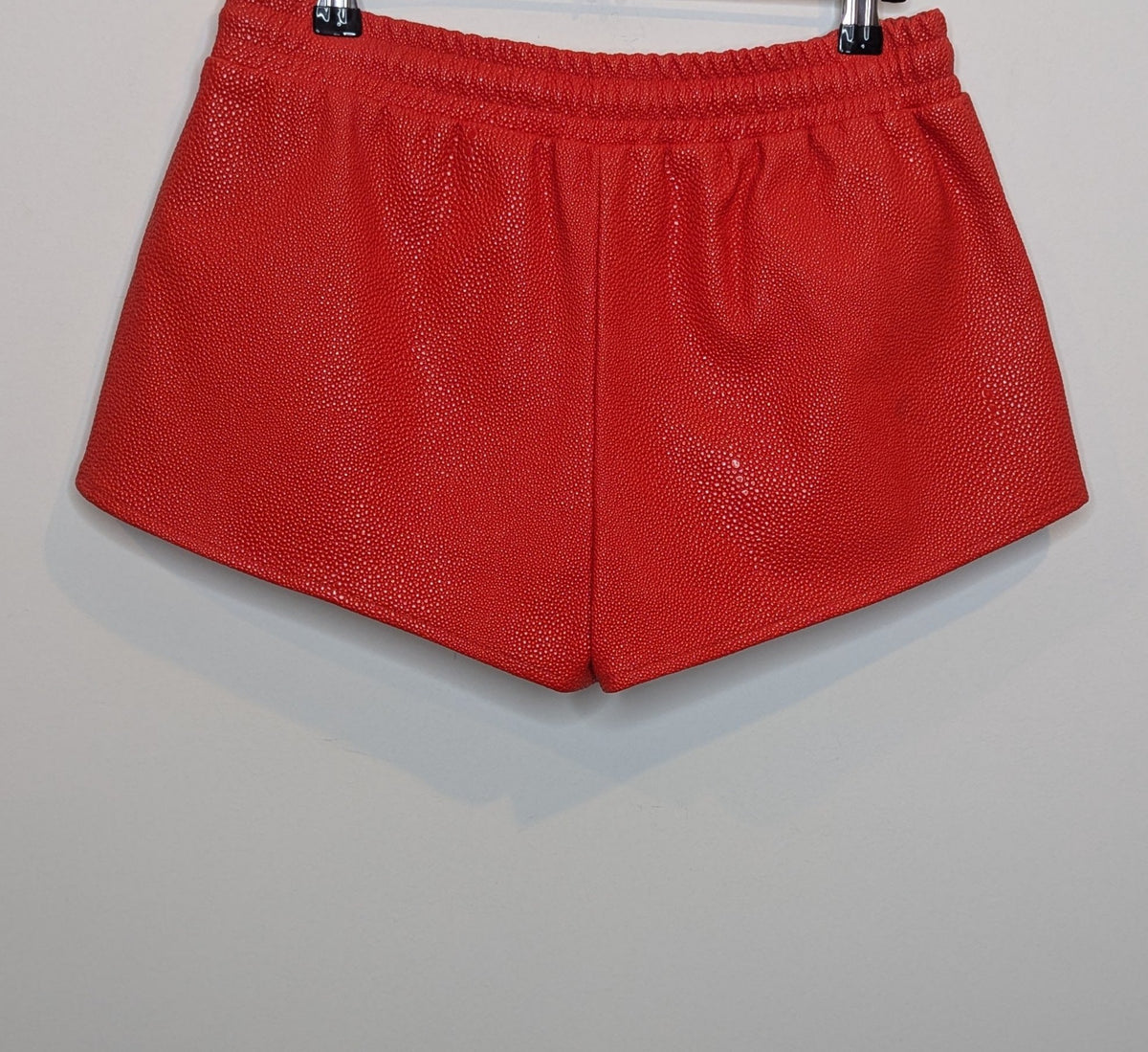 Staple The Label High Rise Red Faux Leather Jogger Shorts