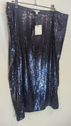 Preview Blue Stretch Sequin Skirt Knee Length