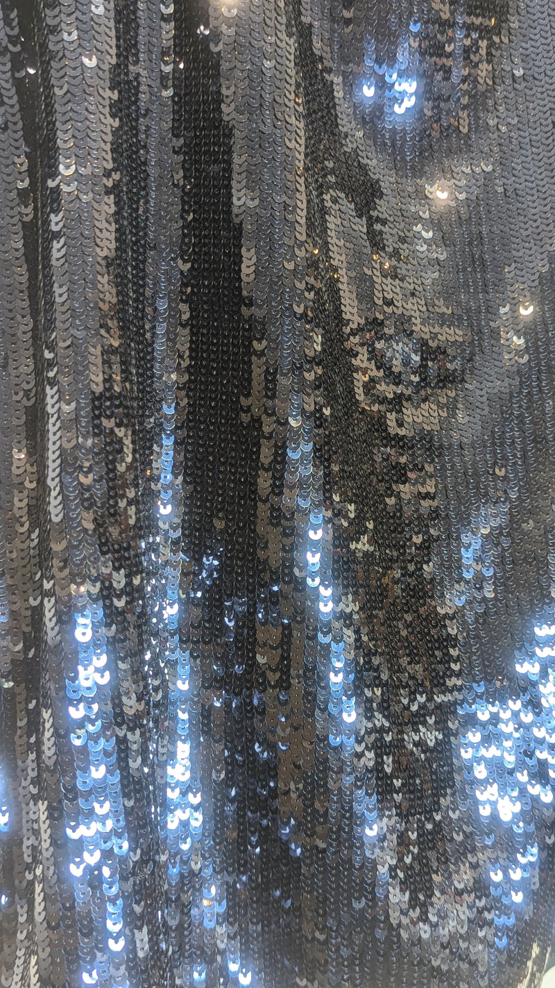 Preview Blue Stretch Sequin Skirt Knee Length