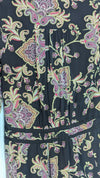 Kachel Black Multicolour Paisley Silk Dress