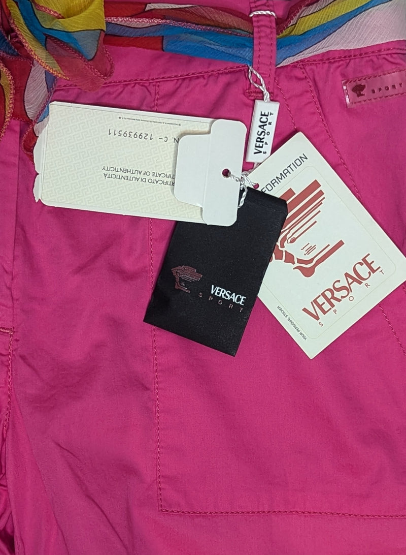 Versace Sport 90s Y2K Pink Cargo Crop Pants / Shorts