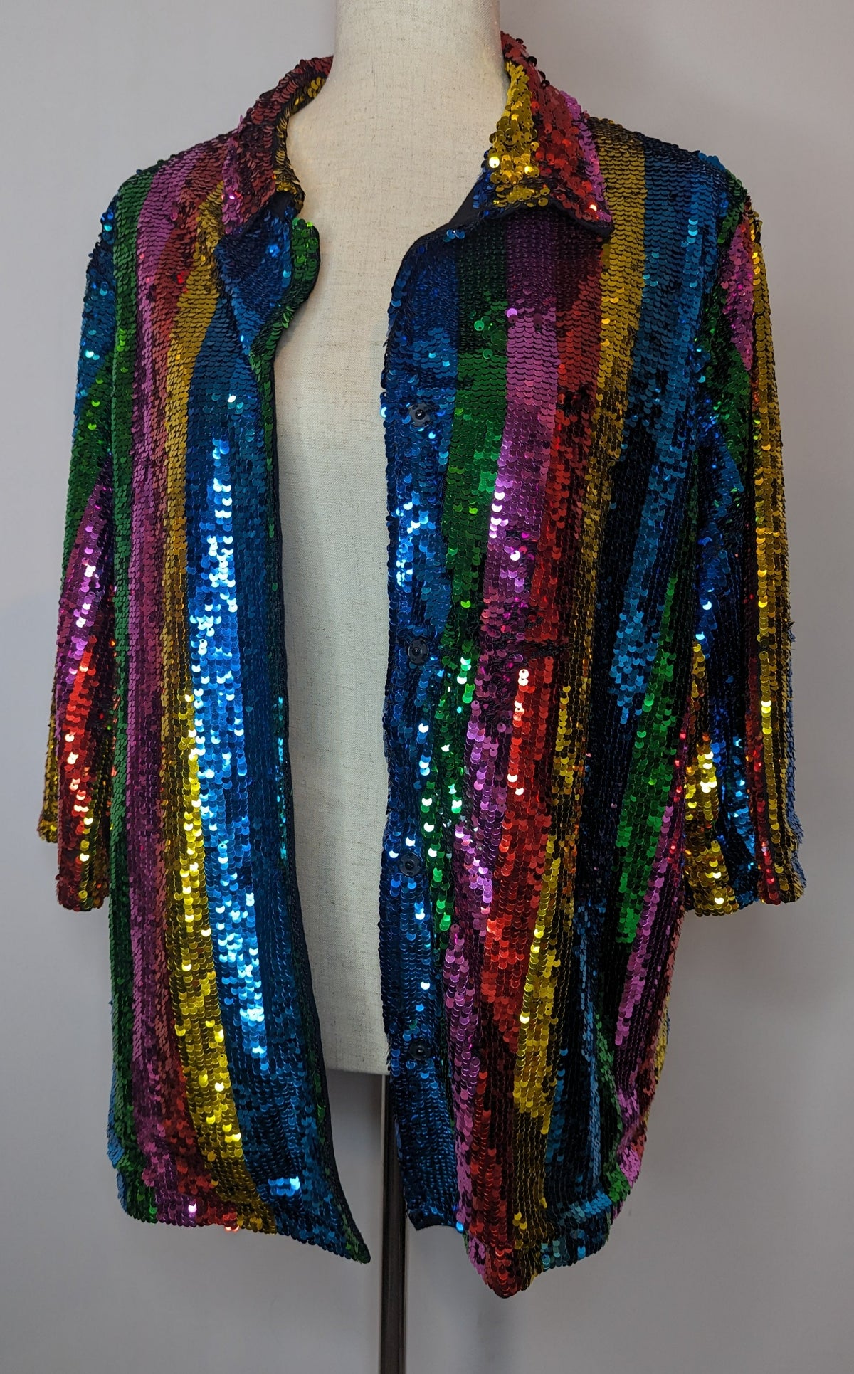 Peter Alexander Rainbow Sequin Loungewear Top