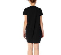 Jil Sander Black Navy Short V neck Wool Dress