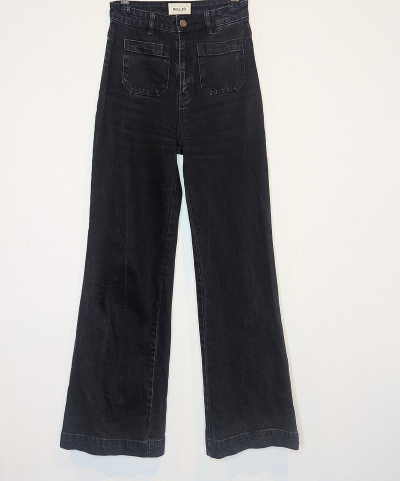 Rollas Black Wash Flare Jean