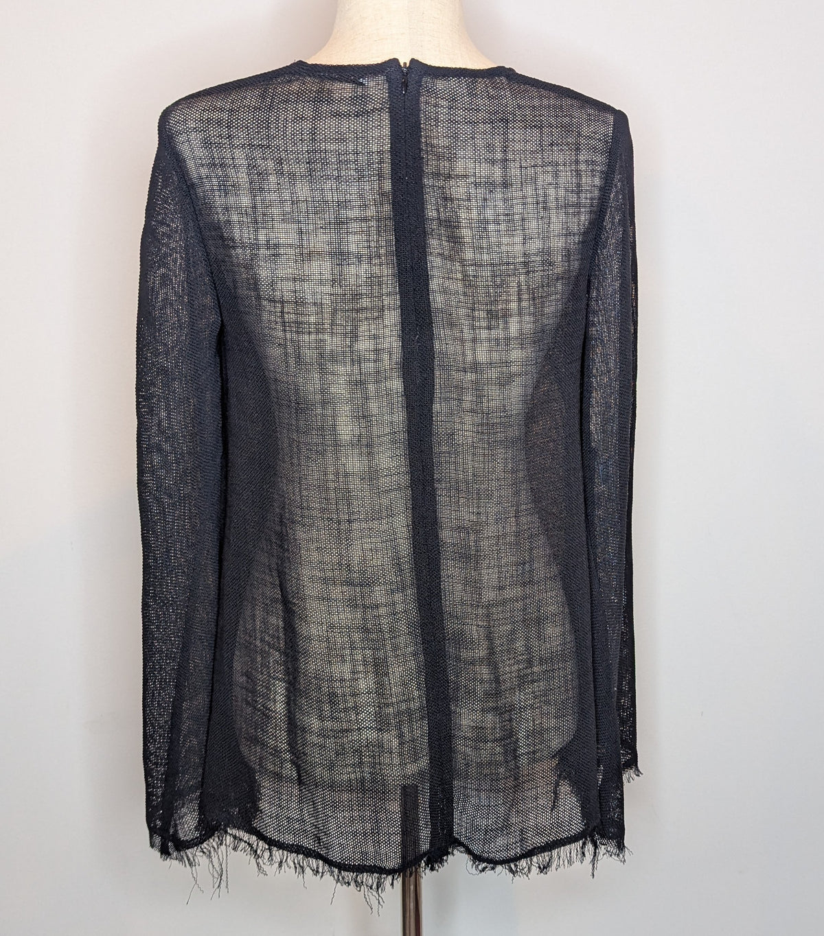 Camilla and Marc C&M Black Frayed Long Sleeve Top