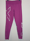 2XU Mid Rise Fuischia Pink Compression Women's Running Tights Pink Fuscia Colourful